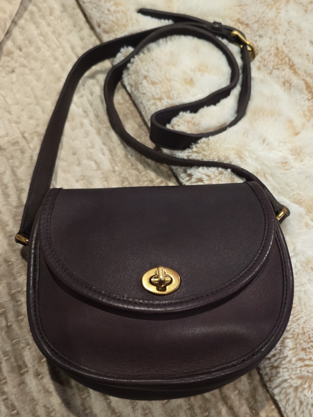 COACH Watson Classic Leather Flap Crossbody Bag in Dark Brown